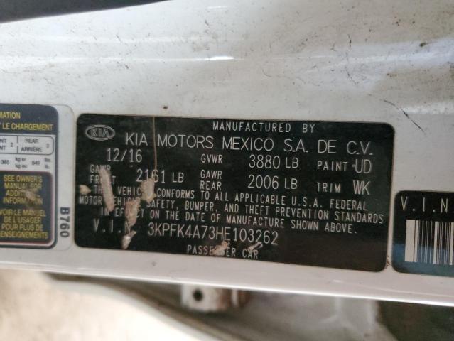 2017 Kia Forte მანქანა იყიდება აუქციონზე, vin: 3KPFK4A73HE103262, აუქციონის ნომერი: 89478315