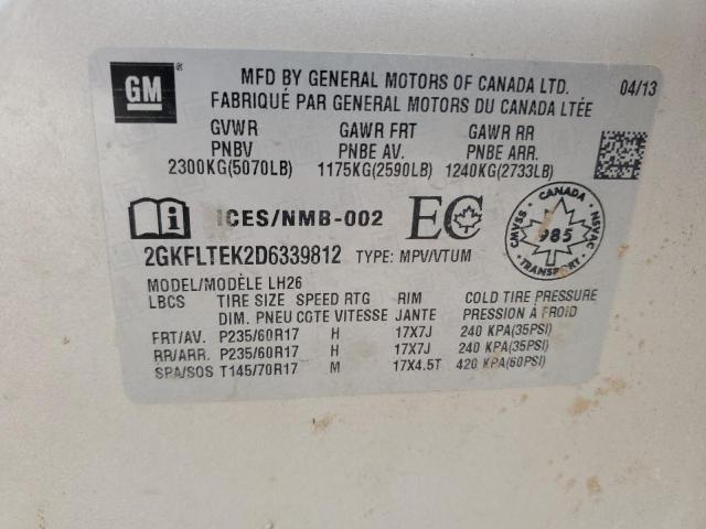 2013 Gmc Terrain Sl მანქანა იყიდება აუქციონზე, vin: 2GKFLTEK2D6339812, აუქციონის ნომერი: 82225355