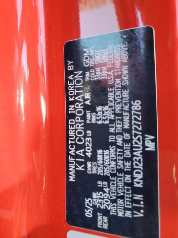 84977125 :رقم المزاد ، KNDJ23AU2S7272786 vin ، 2025 Kia Soul مزاد بيع