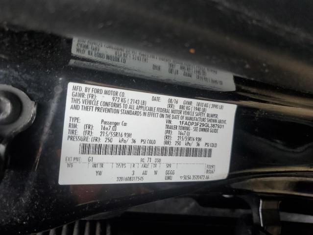 2016 Ford Focus მანქანა იყიდება აუქციონზე, vin: 1FADP3F29GL387931, აუქციონის ნომერი: 84736235