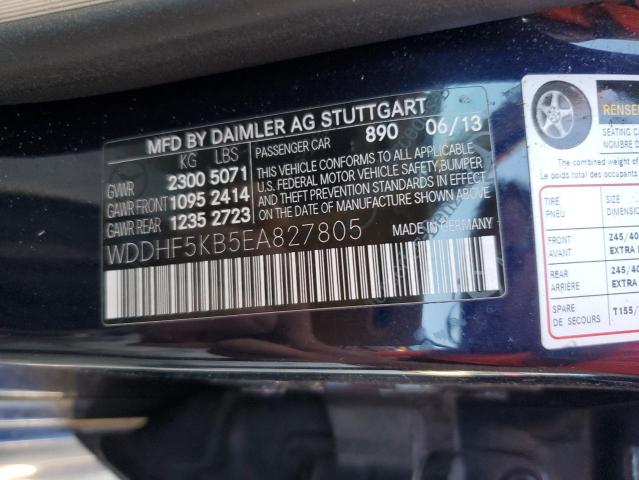 86121065 :رقم المزاد ، WDDHF5KB5EA827805 vin ، 2014 Mercedes-benz E مزاد بيع