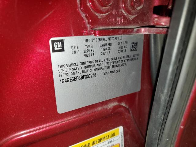 Auction sale of the 2011 Buick Lacrosse, vin: 1G4GE5ED3BF337248, lot number: 86853725