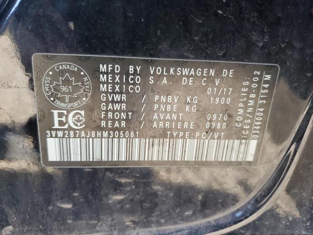 Продажа на аукционе авто 2017 Volkswagen Jetta, vin: 3VW2B7AJ8HM305061, номер лота: 89847795
