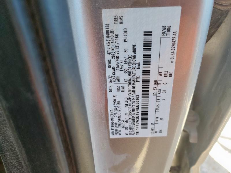 90896565 :رقم المزاد ، 1FT8W2BT9NEE50163 vin ، 2022 Ford F250 مزاد بيع