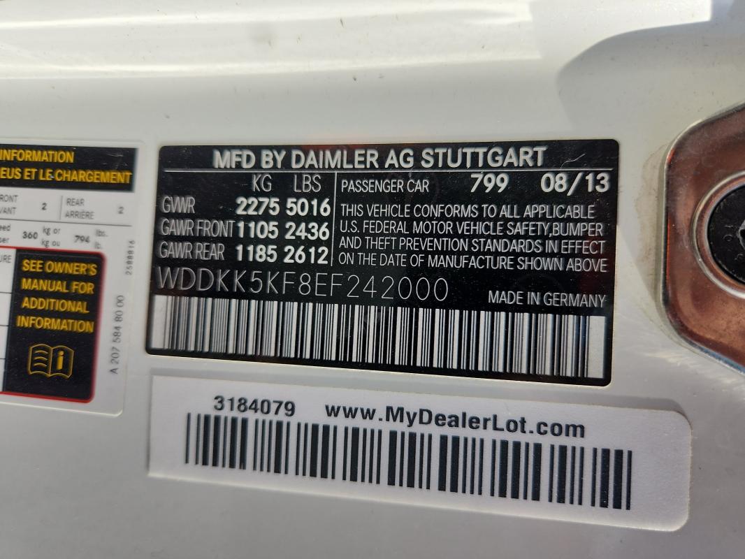 Aukcja sprzedaży 2014 Mercedes-benz E 350, vin: WDDKK5KF8EF242000, numer aukcji: 82594325