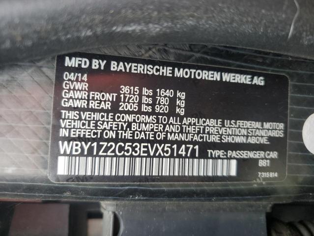 Продаж на аукціоні авто 2014 Bmw I3 Bev, vin: WBY1Z2C53EVX51471, номер лоту: 84884815