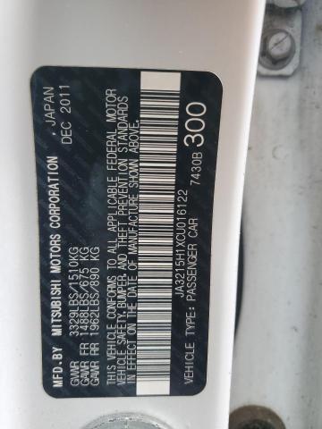 2012 Mitsubishi I Miev მანქანა იყიდება აუქციონზე, vin: JA3215H1XCU016122, აუქციონის ნომერი: 85057065