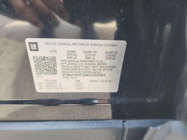 Aukcja sprzedaży 2019 Chevrolet Equinox Lt, vin: 2GNAXKEV6K6168484, numer aukcji: 85893185