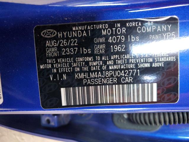 Aukcja sprzedaży 2023 Hyundai Elantra Blue, vin: KMHLM4AJ8PU042771, numer aukcji: 86103815