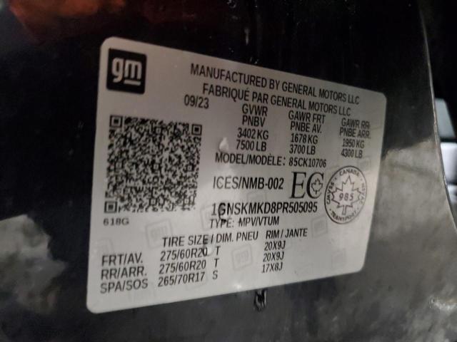 Aukcja sprzedaży 2023 Chevrolet Tahoe, vin: 1GNSKMKD8PR505095, numer aukcji: 90820535