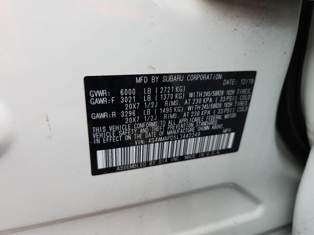 Aukcja sprzedaży 2020 Subaru Ascent Lim, vin: 4S4WMAPD5L3442249, numer aukcji: 89836045