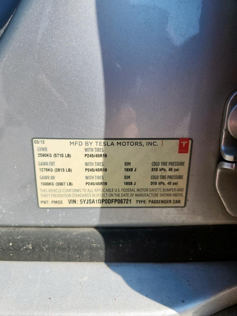 Aukcja sprzedaży 2013 Tesla Model S, vin: 5YJSA1DP0DFP06721, numer aukcji: 85141745