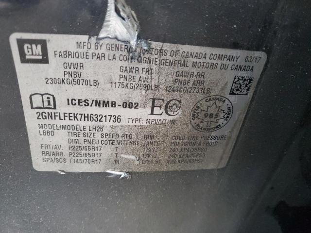 2017 Chevrolet Equinox მანქანა იყიდება აუქციონზე, vin: 2GNFLFEK7H6321736, აუქციონის ნომერი: 90588765