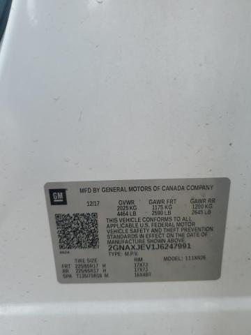 2018 Chevrolet Equinox Lt მანქანა იყიდება აუქციონზე, vin: 2GNAXJEV1J6247991, აუქციონის ნომერი: 85527415