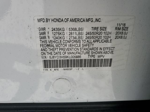 Aukcja sprzedaży 2019 Acura Mdx, vin: 5J8YD3H59KL005886, numer aukcji: 82435445