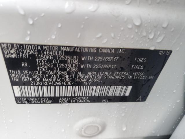 2018 Toyota Rav4 მანქანა იყიდება აუქციონზე, vin: 2T3RFREV4JW846367, აუქციონის ნომერი: 90055445