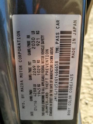 84423475 :رقم المزاد ، JM1GJ1U5XG1466658 vin ، 2016 Mazda 6 مزاد بيع