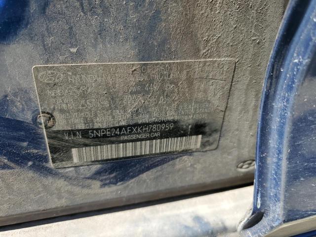 87061645 :رقم المزاد ، 5NPE24AFXKH780959 vin ، 2019 Hyundai Sonata مزاد بيع