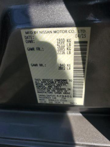 84070715 :رقم المزاد ، 1N4AL3AP5FC429401 vin ، 2015 Nissan Altima 2.5 مزاد بيع
