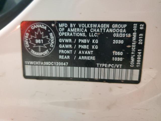 Продажа на аукционе авто 2013 Volkswagen Passat, vin: 1VWCH7A39DC120047, номер лота: 90421185