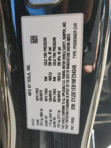 Продаж на аукціоні авто 2022 Tesla Model 3, vin: 5YJ3E1EB1NF294046, номер лоту: 86305535