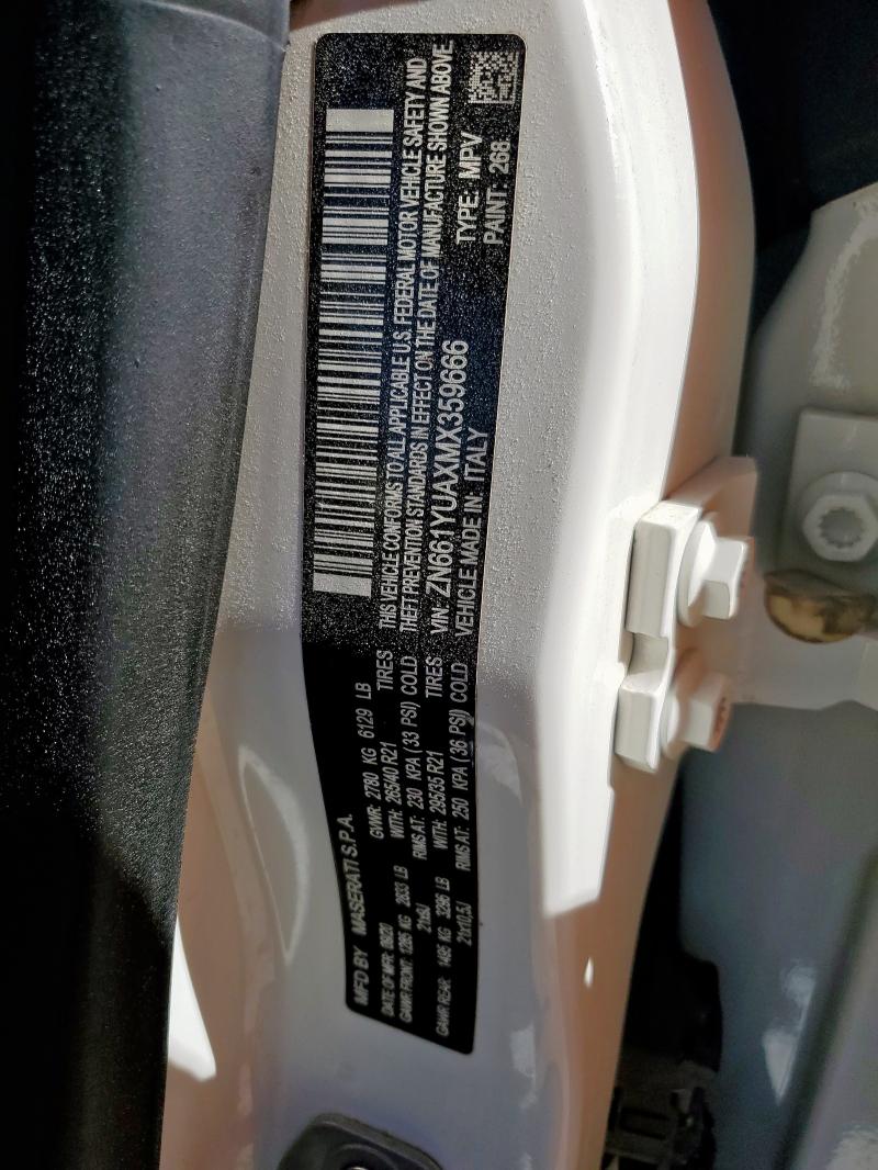 Auction sale of the 2021 Maserati Levante S, vin: ZN661YUAXMX359666, lot number: 89819425