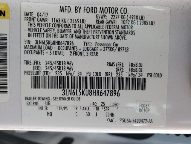 Продажа на аукционе авто 2017 Lincoln Mkz Hybrid, vin: 3LN6L5KU8HR647896, номер лота: 89926425