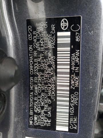 2020 Toyota Prius Prim მანქანა იყიდება აუქციონზე, vin: JTDKARFP5L3156973, აუქციონის ნომერი: 89493095