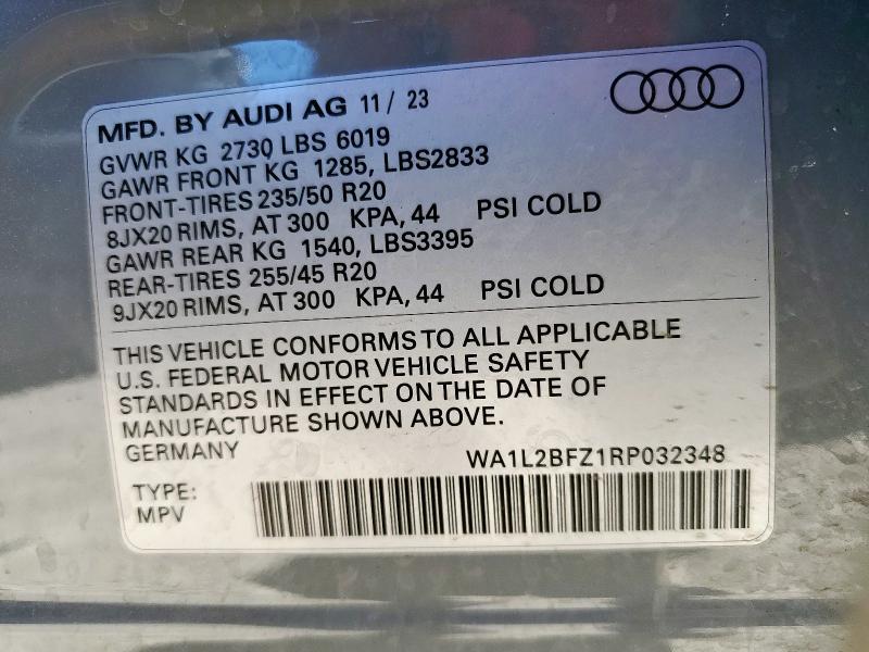 Aukcja sprzedaży 2024 Audi Q4 E-tron, vin: WA1L2BFZ1RP032348, numer aukcji: 89617965