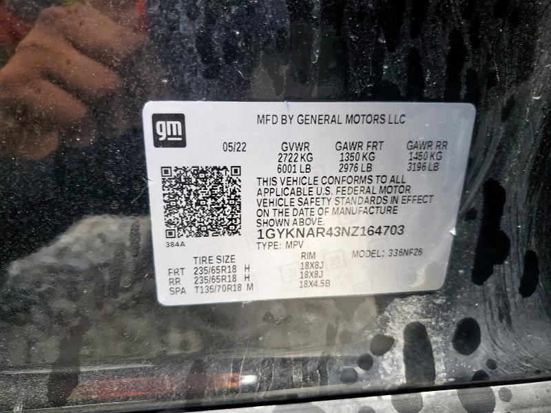 Aukcja sprzedaży 2022 Cadillac Xt5 Luxury, vin: 1GYKNAR43NZ164703, numer aukcji: 95577625