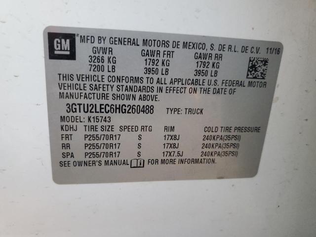 Продажа на аукционе авто 2017 Gmc Sierra, vin: 3GTU2LEC6HG260488, номер лота: 90464925
