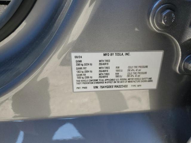 87285495 :رقم المزاد ، 7SAYGDEE1RA322400 vin ، 2024 Tesla Model Y مزاد بيع