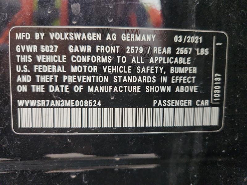 Aukcja sprzedaży 2021 Volkswagen Arteon, vin: WVWSR7AN3ME008524, numer aukcji: 87125245