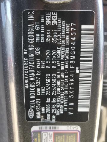 Aukcja sprzedaży 2021 Kia Sorento, vin: 5XYRK4LF8MG044577, numer aukcji: 84811395