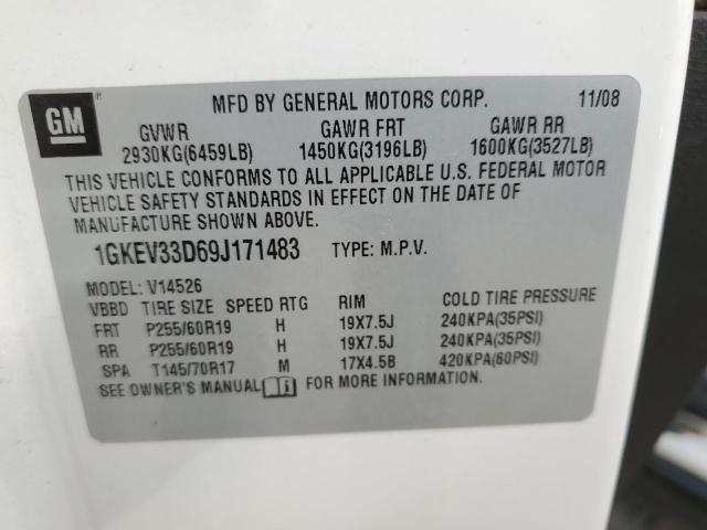 2009 Gmc Acadia Slt-2 მანქანა იყიდება აუქციონზე, vin: 1GKEV33D69J171483, აუქციონის ნომერი: 85561555