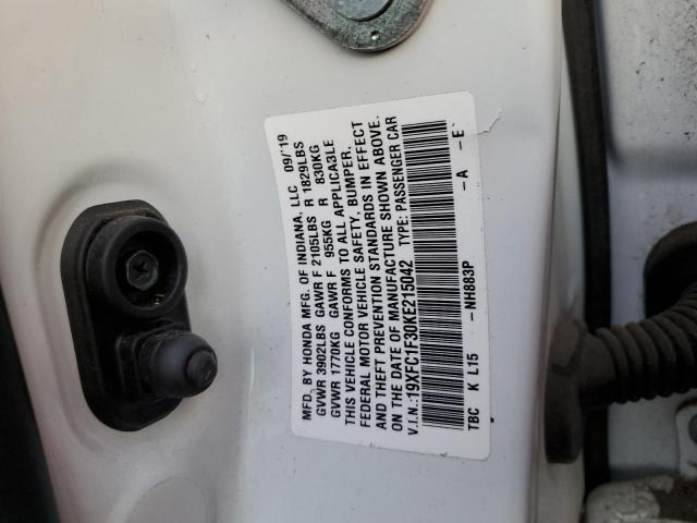 2019 Honda Civic Ex მანქანა იყიდება აუქციონზე, vin: 19XFC1F30KE215042, აუქციონის ნომერი: 84738955