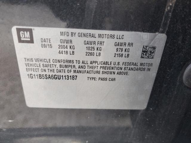 Продаж на аукціоні авто 2016 Chevrolet Malibu Limited, vin: 1G11B5SA6GU113187, номер лоту: 87360535