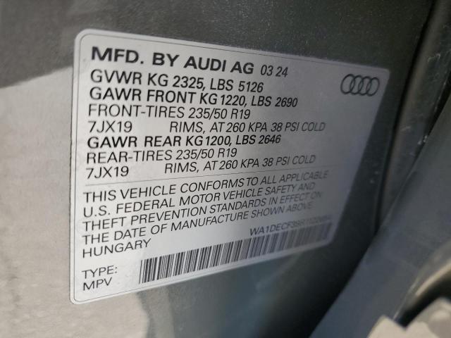 2024 Audi Q3 მანქანა იყიდება აუქციონზე, vin: WA1DECF39R1122654, აუქციონის ნომერი: 86504415