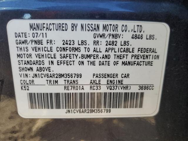 Auction sale of the 2011 Infiniti G37, vin: JN1CV6AR2BM356799, lot number: 89554625
