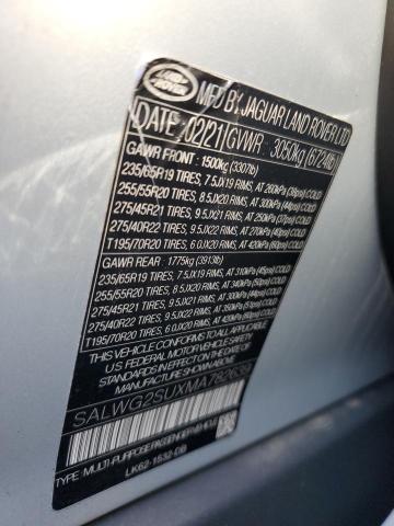 Aukcja sprzedaży 2021 Land Rover Range Rove, vin: SALWG2SUXMA782639, numer aukcji: 85737335