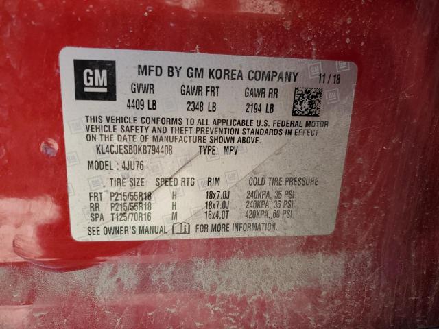 Продаж на аукціоні авто 2019 Buick Encore, vin: KL4CJESB0KB794408, номер лоту: 82248345