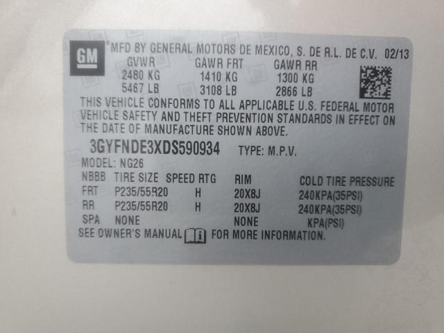 Продаж на аукціоні авто 2013 Cadillac Srx, vin: 3GYFNDE3XDS590934, номер лоту: 82767525