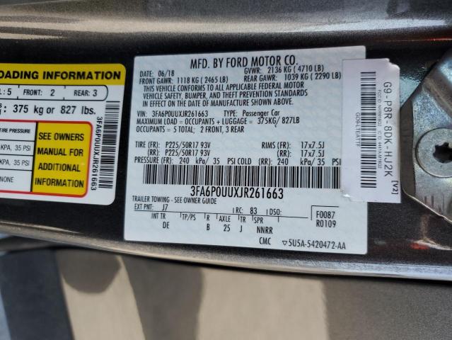 2018 Ford Fusion S H მანქანა იყიდება აუქციონზე, vin: 3FA6P0UUXJR261663, აუქციონის ნომერი: 87307005