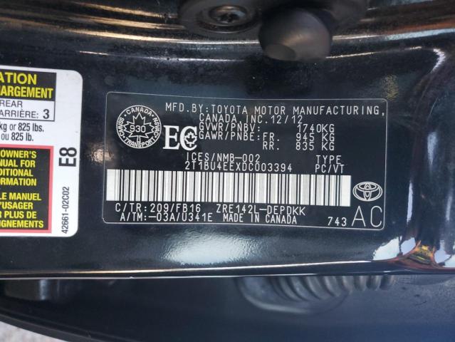 Продажа на аукционе авто 2013 Toyota Corolla, vin: 2T1BU4EEXDC003394, номер лота: 87281245