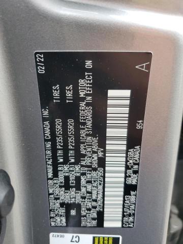 82769135 :رقم المزاد ، 2T2HZMAA6NC237950 vin ، 2022 Lexus Rx مزاد بيع