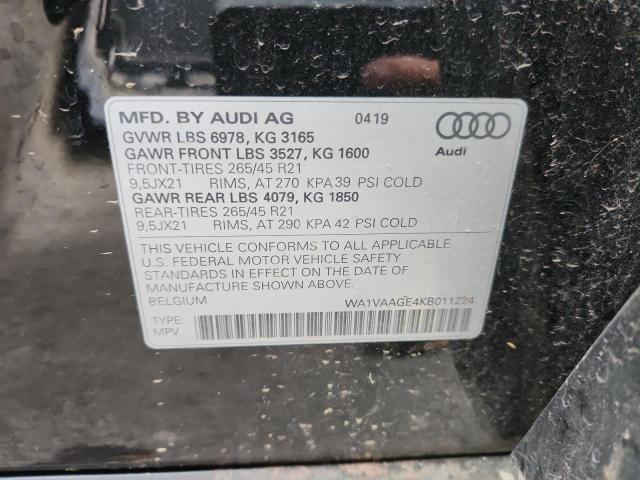 Продаж на аукціоні авто 2019 Audi E-tron Pre, vin: WA1VAAGE4KB011224, номер лоту: 90250945