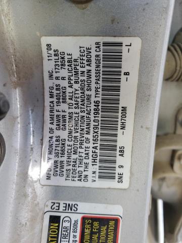 Продажа на аукционе авто 2009 Honda Civic Lx, vin: 1HGFA165X9L019846, номер лота: 86825455