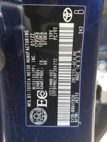 85488615 :رقم المزاد ، 5YFBPMBE8NP304212 vin ، 2022 Toyota Corolla مزاد بيع