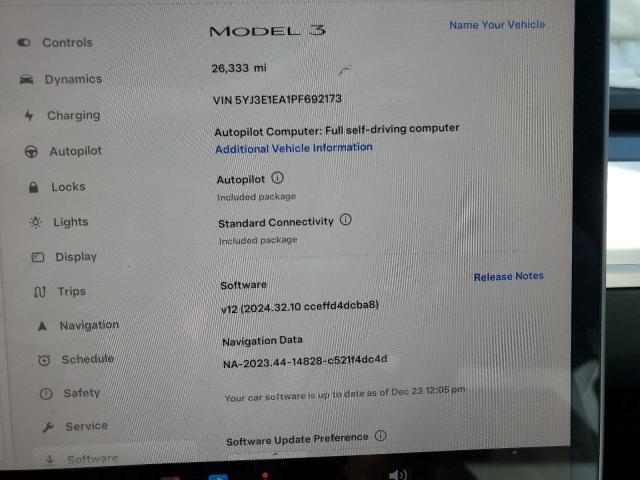 Продаж на аукціоні авто 2023 Tesla Model 3, vin: 5YJ3E1EA1PF692173, номер лоту: 89722845