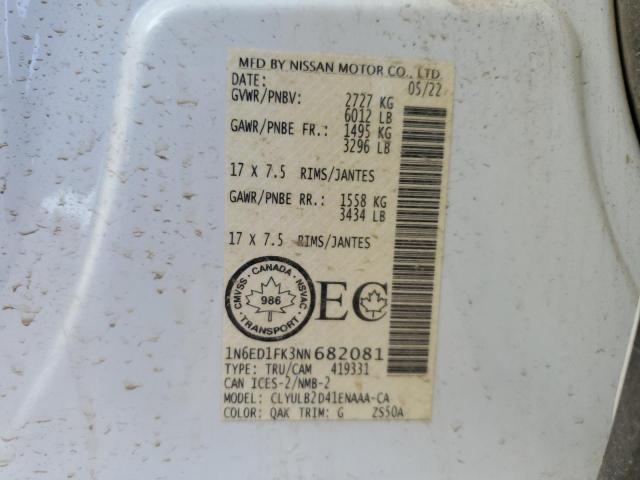 85472655 :رقم المزاد ، 1N6ED1FK3NN682081 vin ، 2022 Nissan Frontier مزاد بيع